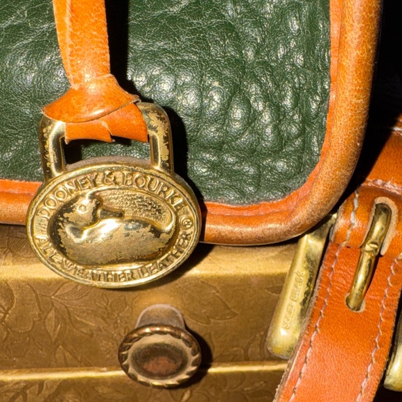 Dooney & Bourke Forest Green Pebbled Leather Crossbody with Tan Trim - Picture 9 of 15